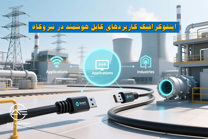 اینفوگرافیک کاربردهای کابل هوشمند در نیروگاه